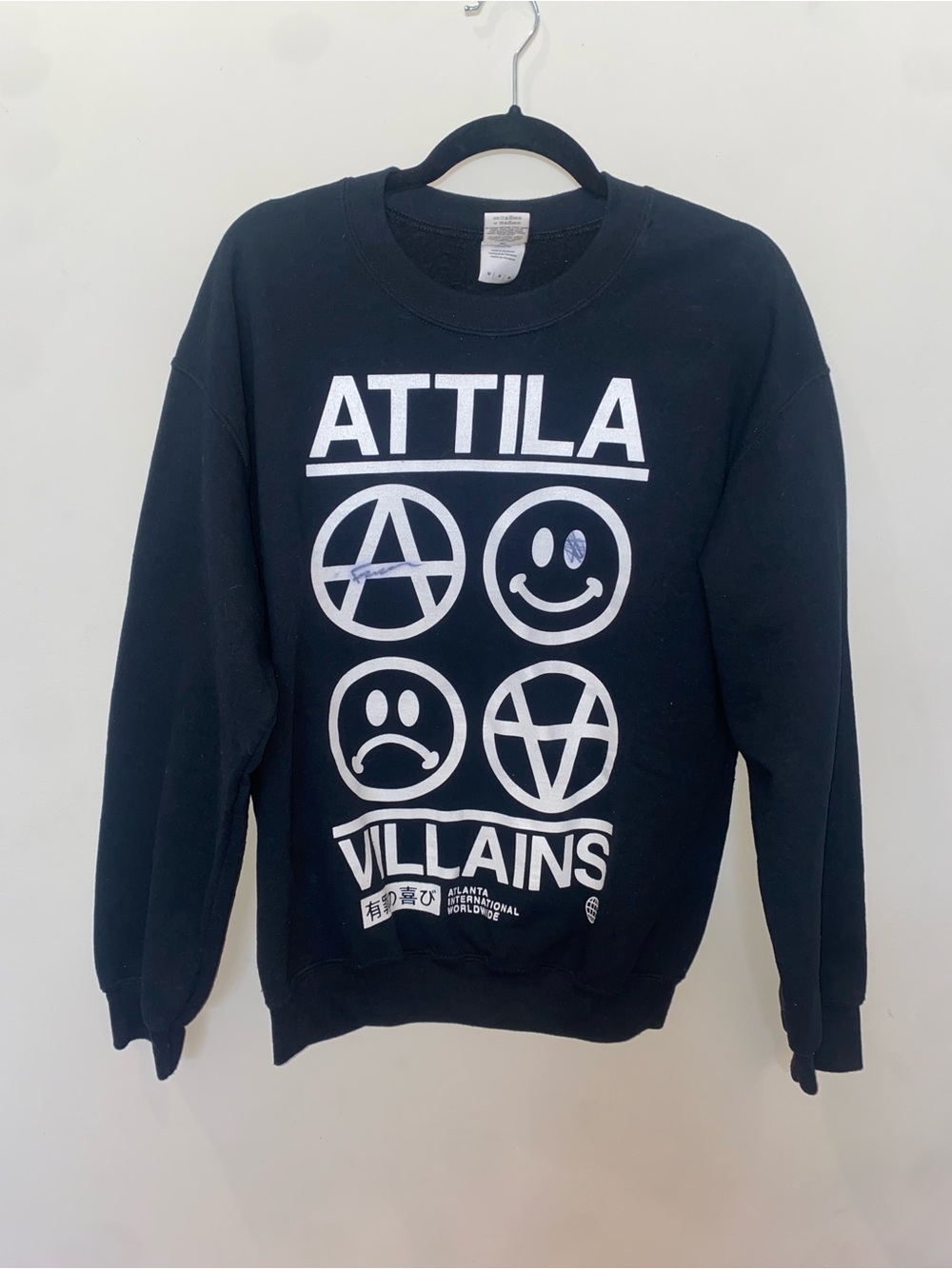 Signed Black Attila Crewneck Graphic Sweatshirt
